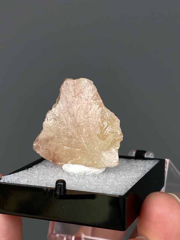 Translucent pale peach cerussite crystal from Gongcheng, Guangxi, China, second angle