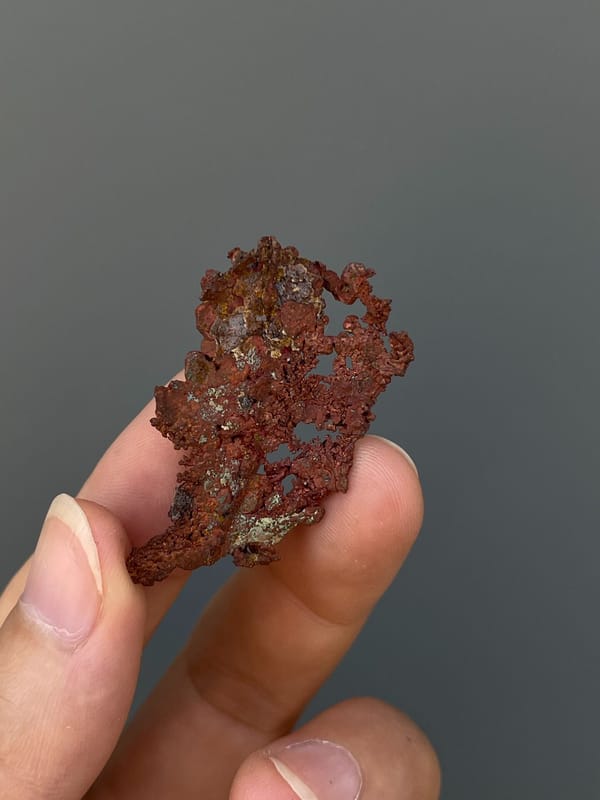Lacy branching native copper sheet from Hubei, China, second angle