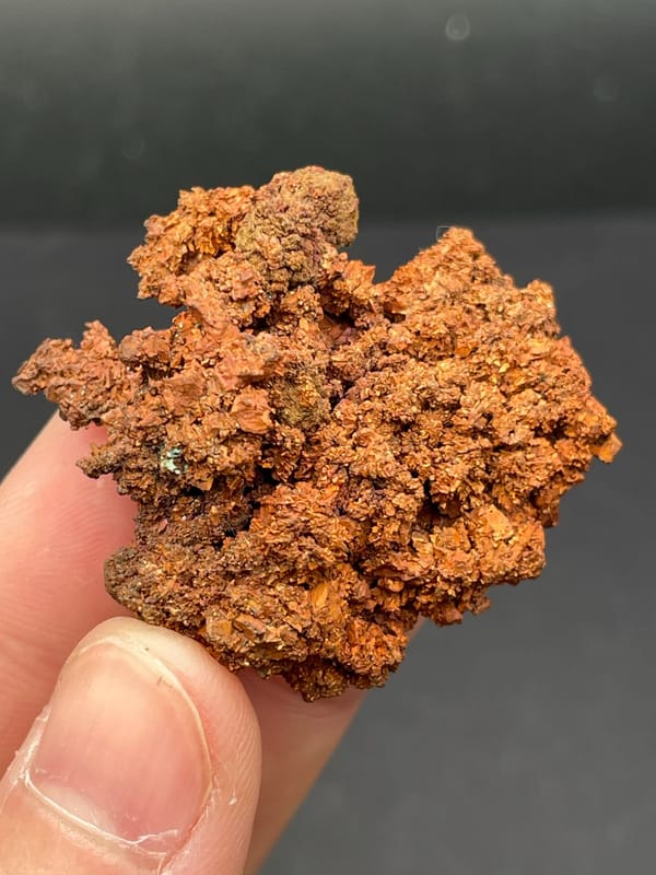 Spongy branching native copper mass from Hubei, China, reverse side