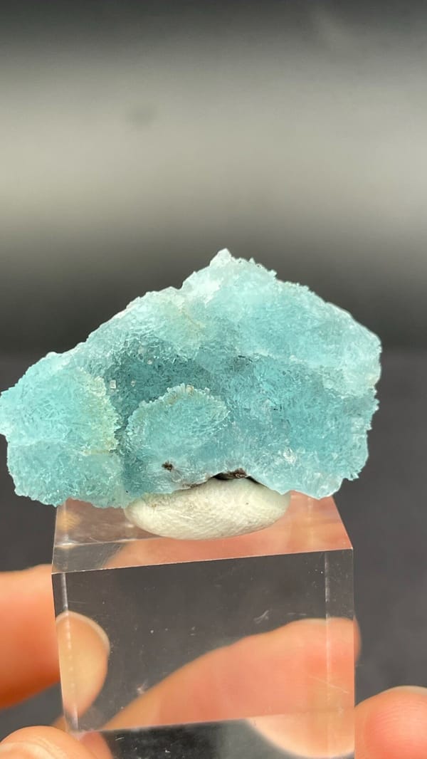 Turquoise botryoidal hemimorphite crust from Guangdong, China, top view