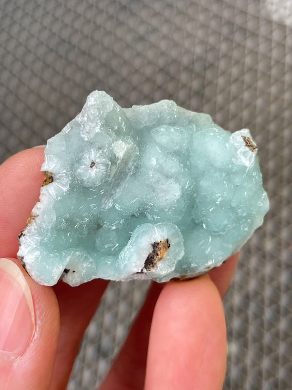 Pale mint-green botryoidal hemimorphite crust from Yunnan, China, second angle