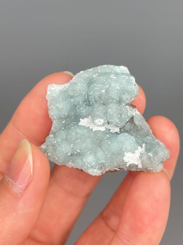 Pale mint-green botryoidal hemimorphite crust from Yunnan, China, second angle