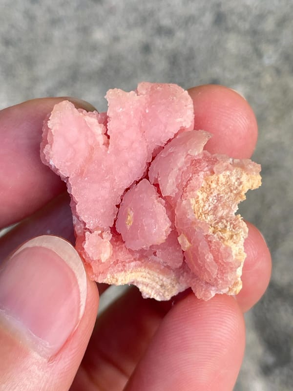 Bright pink botryoidal rhodochrosite from Argentina, second angle