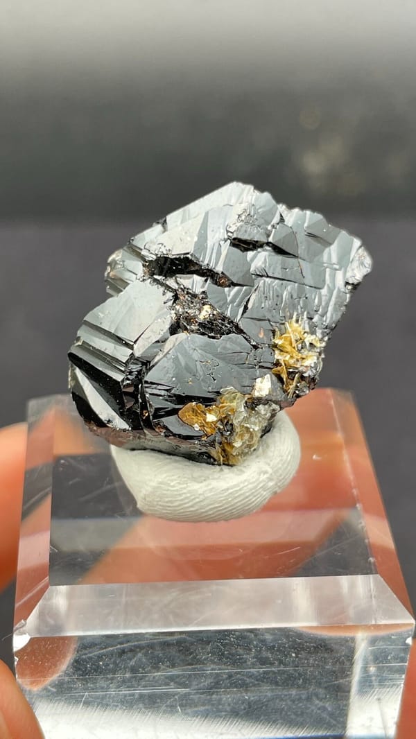 Black lustrous cassiterite crystal group from Xuebaoding, Sichuan, China
