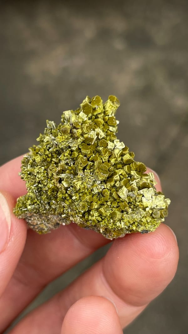 Olive matcha-green pyromorphite crust from Guangdong, China, second angle