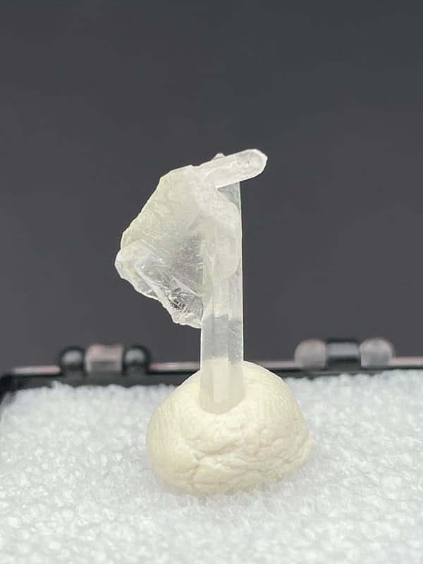 Thin white baryte blade with a quartz needle, Jinkouhe, Sichuan, China