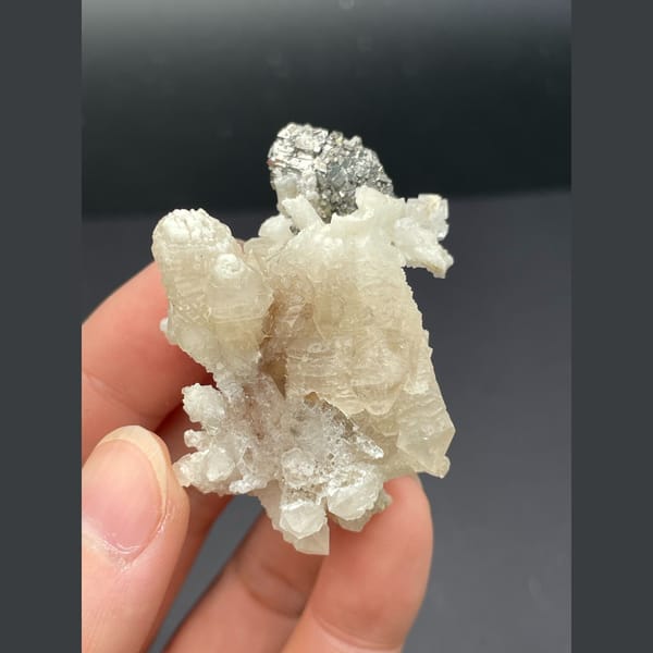 Clear quartz crystals with arsenopyrite from Inner Mongolia, China, natural mineral specimen, photo 1 of 8