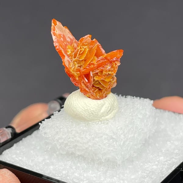Wulfenite specimen from Xinjiang, 1.6 × 1.3 × 0.9 cm, photo 6 of 8