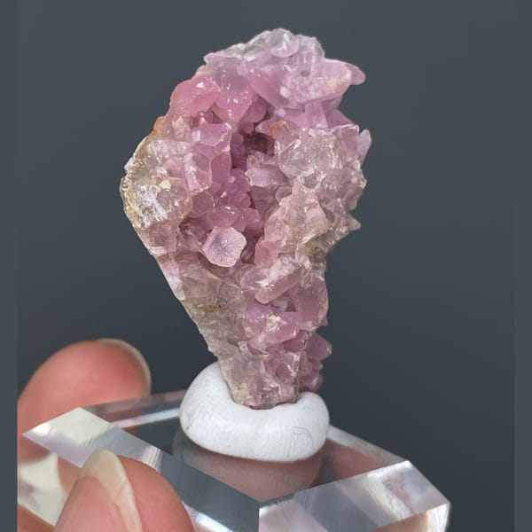 Cobaltoan calcite crystals from Morocco, 3.9 cm across, raw mineral specimen, photo 2 of 7