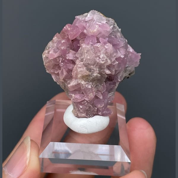 Pink cobaltoan calcite crystals from Morocco, natural mineral for display, photo 5 of 7