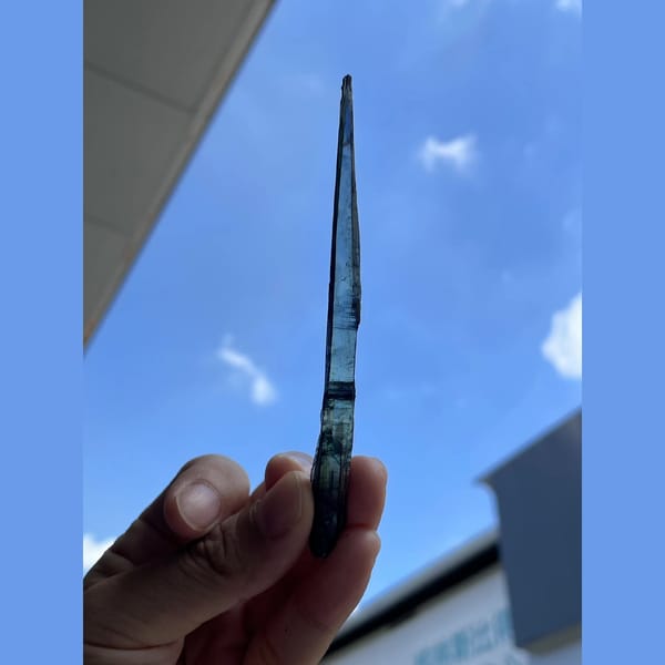 Blue-green vivianite crystal from Brazil, natural mineral for display, photo 5 of 6
