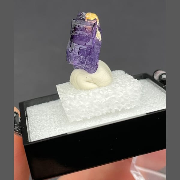 Matrix crystal of violet fluorite from Xinjiang, one-of-a-kind specimen, photo 3 of 6
