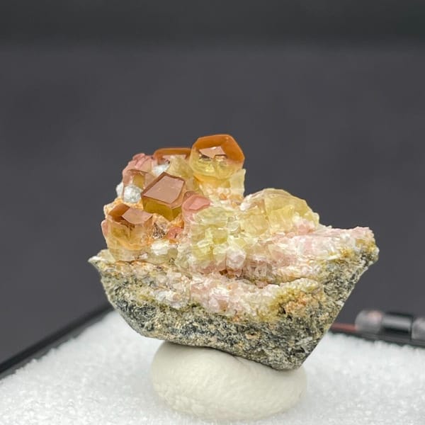 Crystals on matrix of color-zoned tourmaline from China, one-of-a-kind specimen, photo 3 of 6