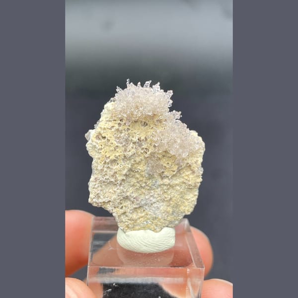 Pale purple yttrian fluorite crystal from Qinglong, Guizhou, China, natural mineral specimen, photo 1 of 6