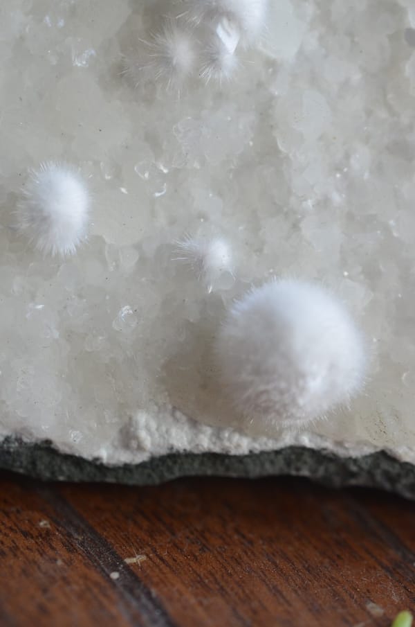 Okenite () from India, individual mineral specimen view 2