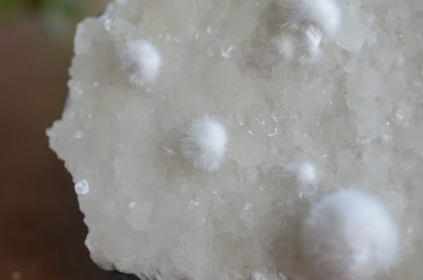 Okenite () from India, individual mineral specimen view 3