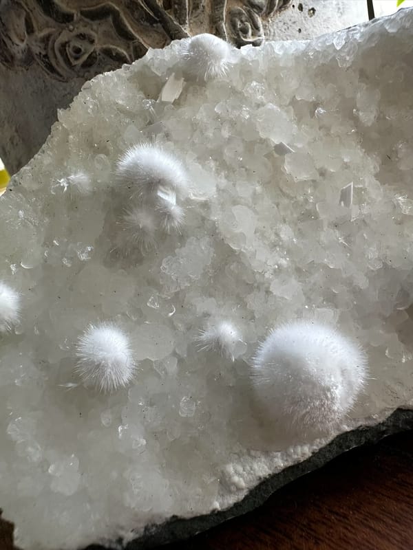Okenite () from India, individual mineral specimen view 5