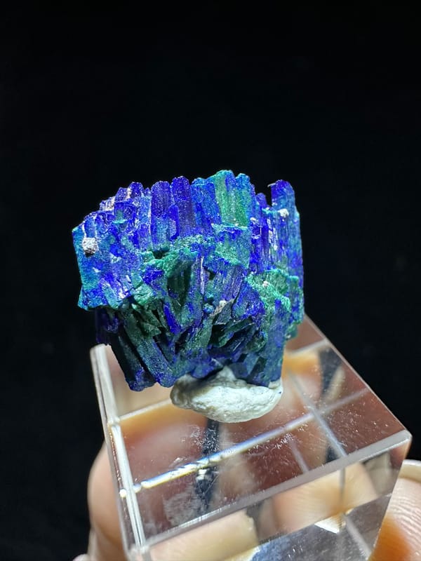 Azurite from Morocco, individual mineral specimen view 1