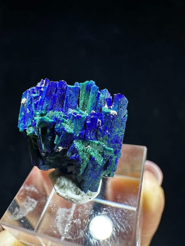 Azurite from Morocco, individual mineral specimen view 2