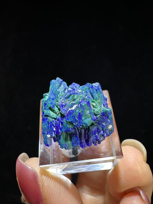 Azurite from Morocco, individual mineral specimen view 3