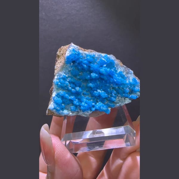 Vivid Blue Allophane Crust from Guizhou - alternate view