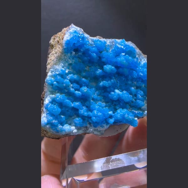 Vivid Blue Allophane Crust from Guizhou - alternate view