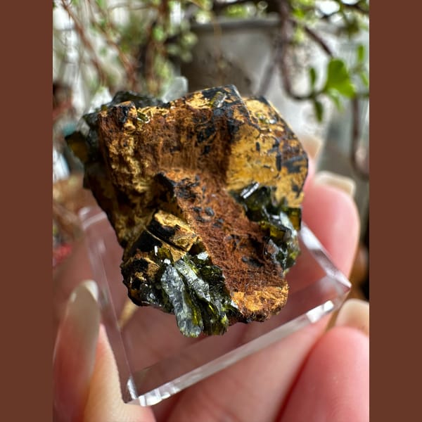 Epidote with Source-Recorded Babingtonite from Sichuan - complete view