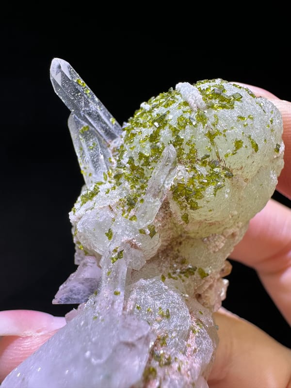 Prehnite from Sichuan, China, individual mineral specimen view 2