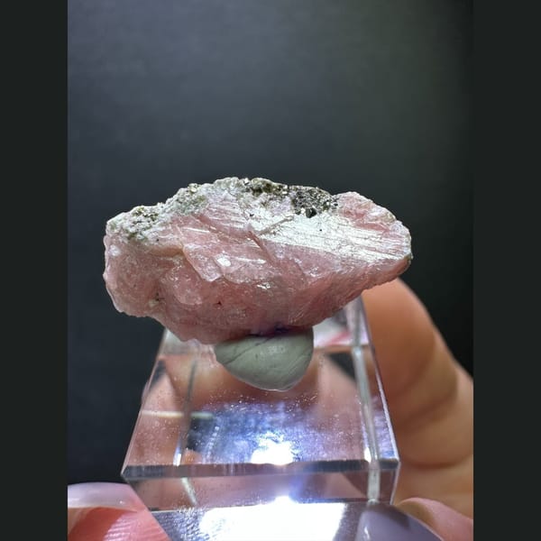 Rhodochrosite Blade with Pyrite from Guangxi - complete view