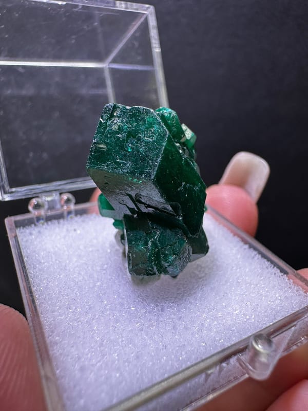 Dioptase from DR Congo, individual mineral specimen view 3