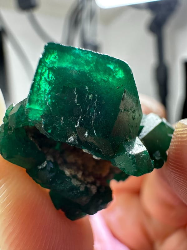 Dioptase from DR Congo, individual mineral specimen view 6
