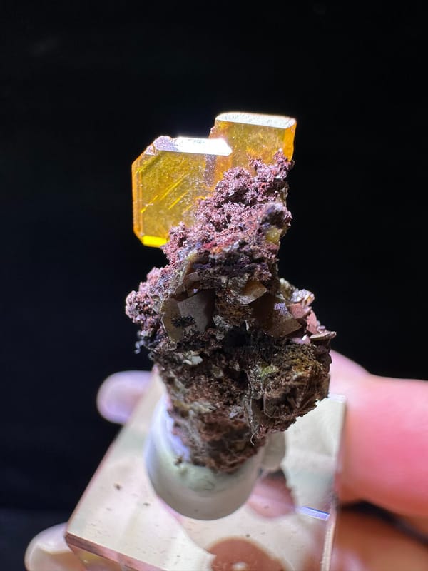 Wulfenite from Mexico, individual mineral specimen view 2