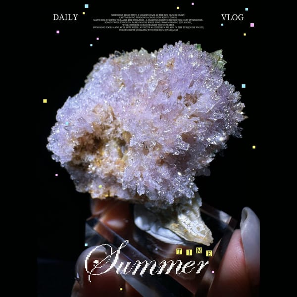 Pale Lilac Creedite Dandelion Cluster - complete view