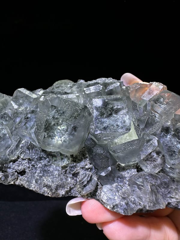 Fluorite from Xianghualing, Linwu Co., Hunan, China, individual mineral specimen view 2