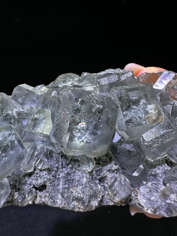 Fluorite from Xianghualing, Linwu Co., Hunan, China, individual mineral specimen view 4