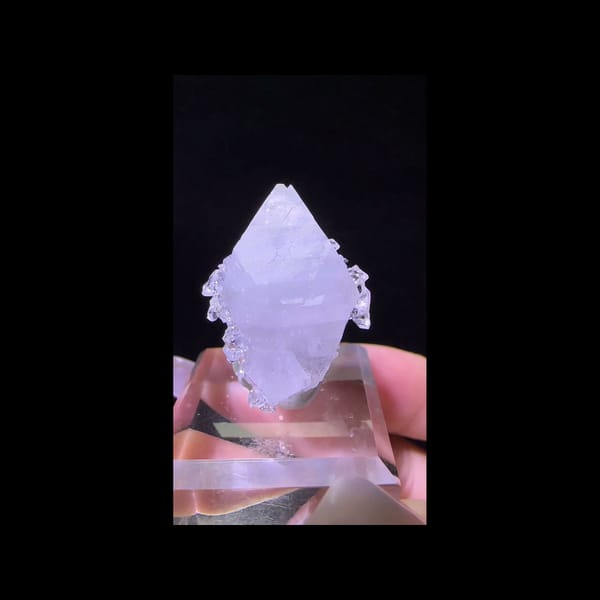 Sugary apophyllite crystal from India — complete front view