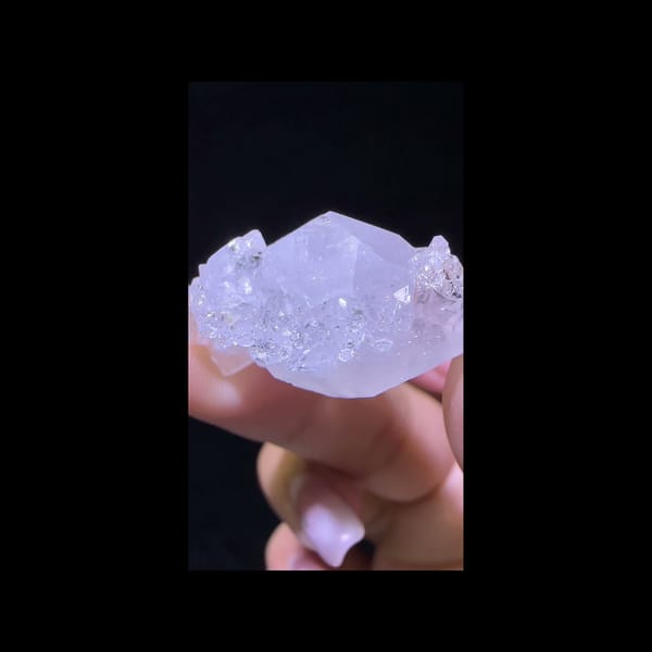 Sugary apophyllite crystal from India — alternate side view