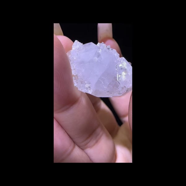 Sugary apophyllite crystal from India — additional angle