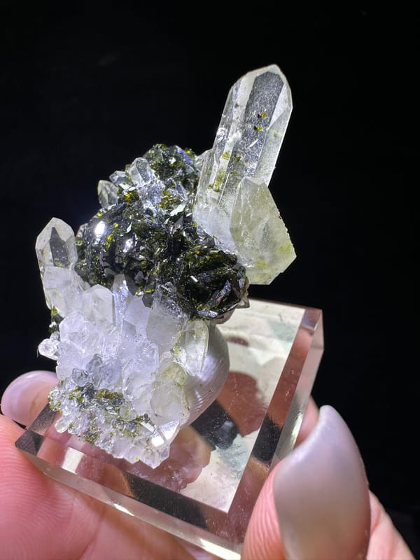 Epidote from Sichuan, China, individual mineral specimen view 2