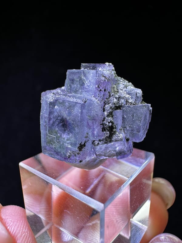 Fluorite from Yaogangxian Mine, Yizhang Co., Hunan, China, individual mineral specimen view 3