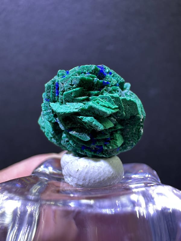 Malachite from Morocco, individual mineral specimen view 1