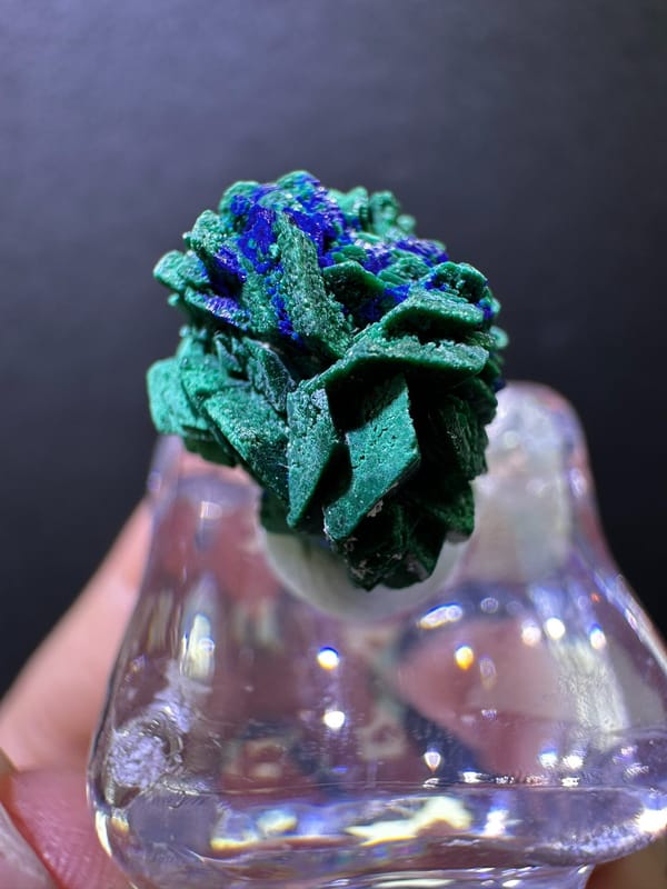 Malachite from Morocco, individual mineral specimen view 2