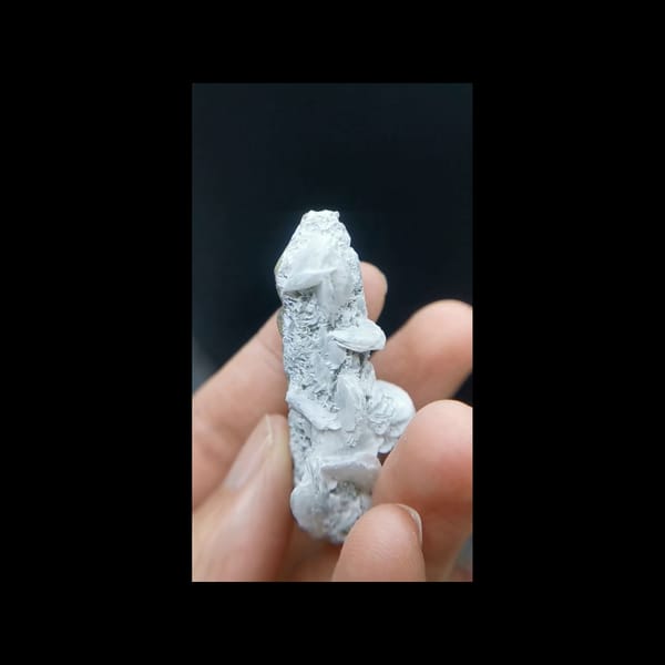 Stepped grey quartz with calcite from Inner Mongolia — alternate side view