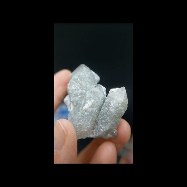 Broad quartz with bladed calcite from Inner Mongolia — complete front view