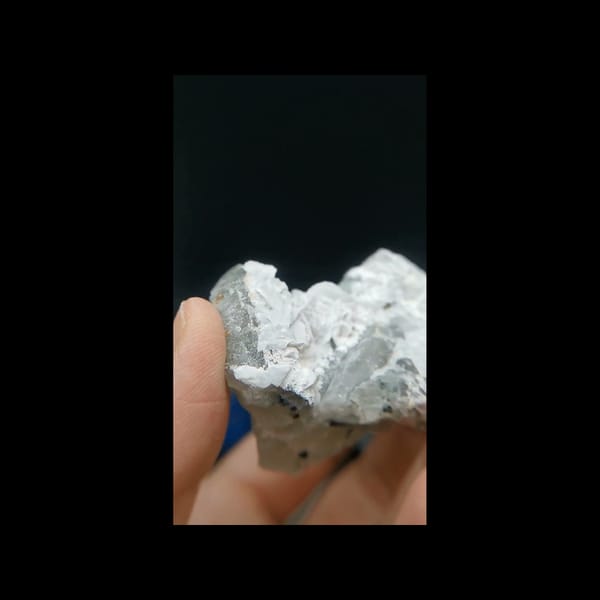 Broad quartz with bladed calcite from Inner Mongolia — alternate side view