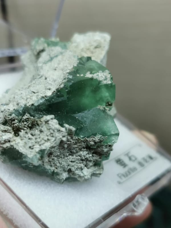 Fluorite from Xianghualing, Hunan, China, individual mineral specimen view 2
