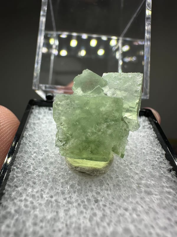 Fluorite from Xianghualing, Hunan, China, individual mineral specimen view 4