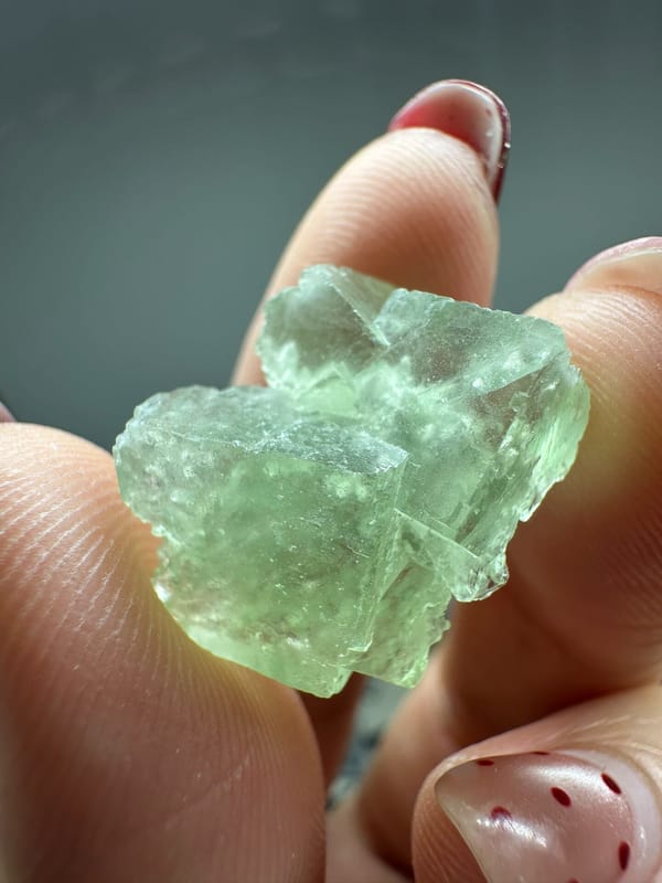 Fluorite from Xianghualing, Hunan, China, individual mineral specimen view 6