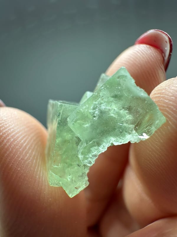 Fluorite from Xianghualing, Hunan, China, individual mineral specimen view 7
