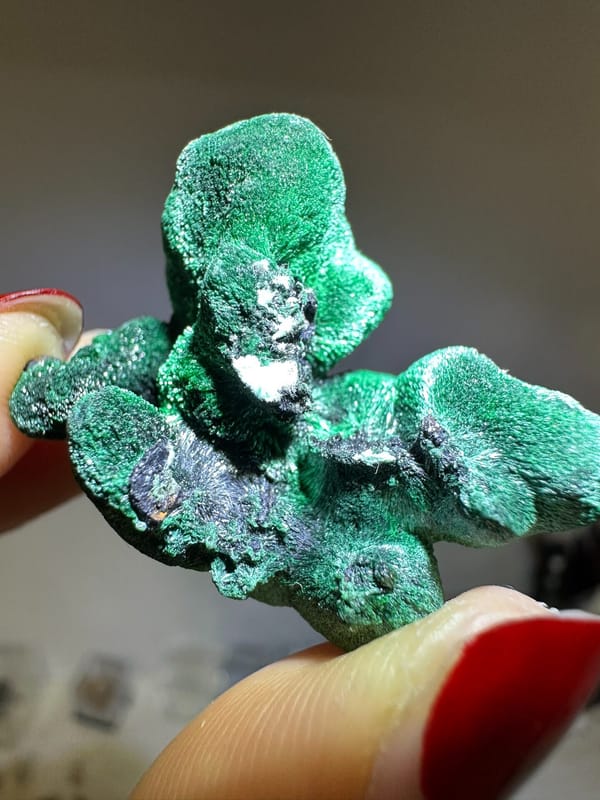 Malachite, individual mineral specimen view 6 for a mineral collection